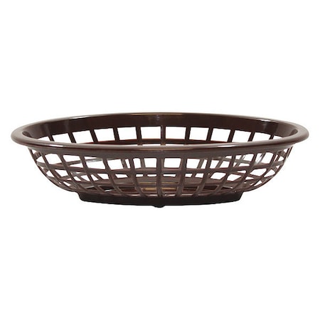 Tablecraft Oval Side Order Bskt, 8"X5.4"X2", Brn, PK12 1071BR
