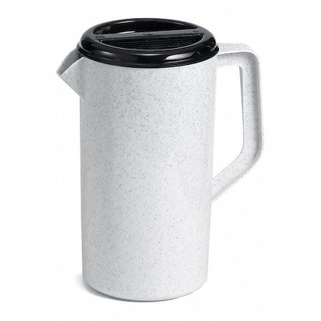 Tablecraft Plst Pitcher, Granite, 3-Way Sanitary Blk 144GRT