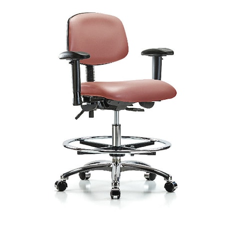 Blue Ridge Ergonomics Chair, Vin, Med Bench, Chr AA CF Cast, Mulb BR-VMBCH-CR-T0-A1-CF-CC-8561