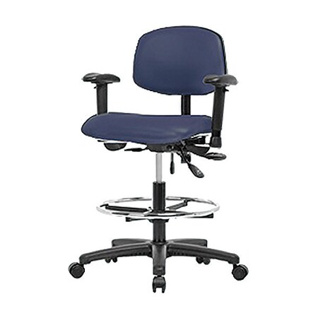 Blue Ridge Ergonomics Chair, Vinyl, Med Bench, AA CF Casters, Mdnt BR ...