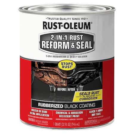 Rust-Oleum Rubberized Coating, Black, 1 qt 344763