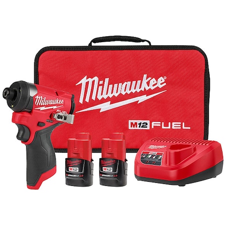 Milwaukee Tool Impact Driver Kit, 1/4 in Hex 3453-22, 0960-20