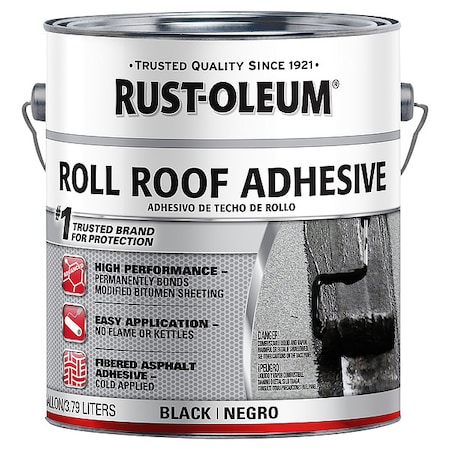 Rust-Oleum Roll Roofing Adhesive, Solvent Base, Black 347428