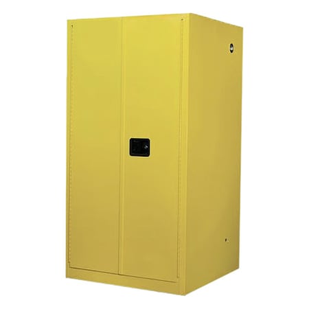 Justrite Hazardous Material Storage Cabinet, 60 gal, 2 Shelves, Steel, 34 in W x 65 in H x 34 in D, Yellow 896000