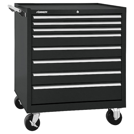 Kennedy Rolling Tool Cabinet, 8 Drawer, Black, 34 in W 348XBK