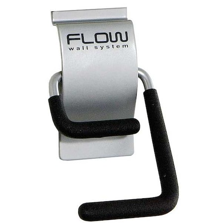 Flow Wall S-Hook, Hanging, 25 lb., Gray/Black, PK4 FSH-039-4