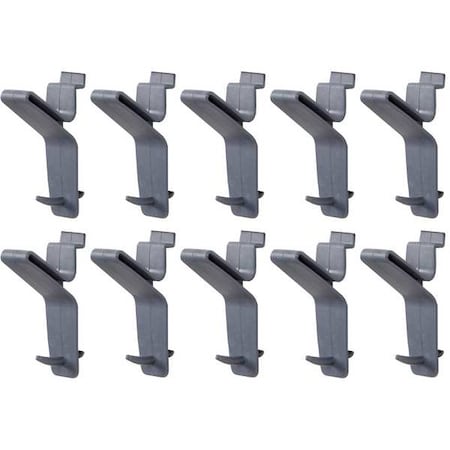 Flow Wall X-Hook, Hanging, 15 lb., Gray, Plastic, PK10 FSH-017-10