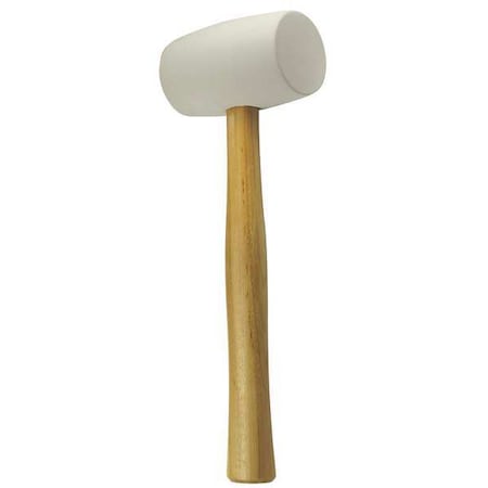 Kraft Tool 32 oz. Rubber Mallet, Non-Marring, 2 1/1 in Face Dia., 13 3/4 in L Wood Handle FC551