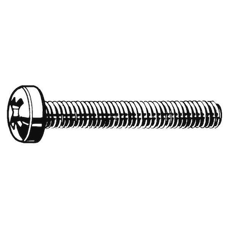 Zoro Select M6-1.00 x 60 mm Phillips Cheese Machine Screw, Plain 18-8 Stainless Steel, 50 PK M51340.060.0060