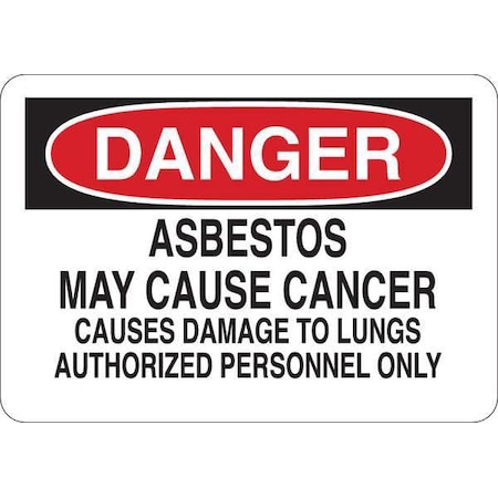Zoro Select Danger Sign, 10 in H, 14 in W, Plastic, English, 35FZ28 35FZ28