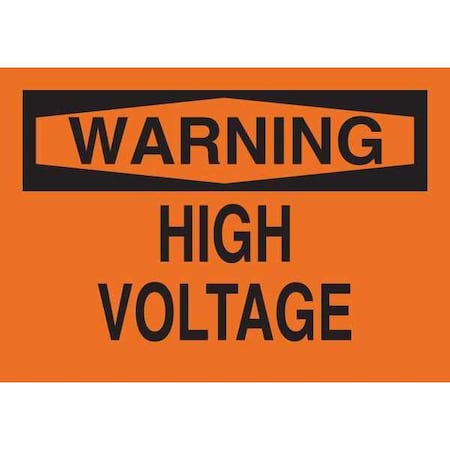Zoro Select Warning Sign, Plastic, Black/Orange, 10in W 35GA17