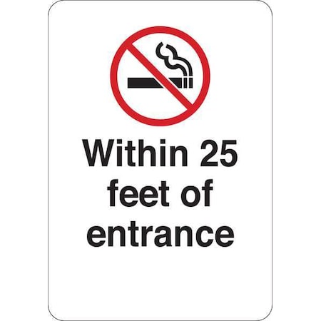 CONDOR No Smoking Sign, 7" H, 5 in W, Vinyl, English, 35GG77 35GG77