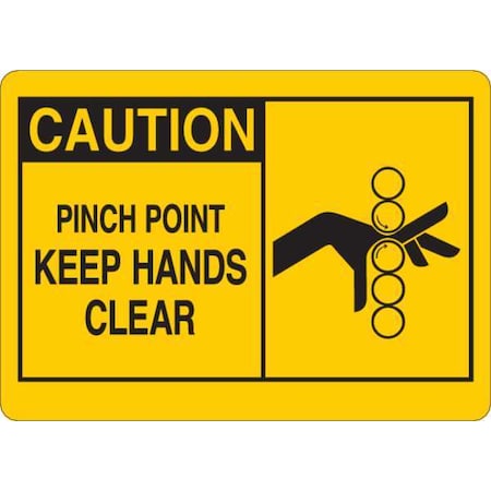 Zoro Select Caution Sign, 5 in Height, 7 in Width, Vinyl, English 34GL64