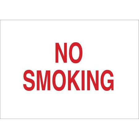 Zoro Select No Smoking Sign, 10" H, 14 in W, Plastic, English, 34GJ69 34GJ69