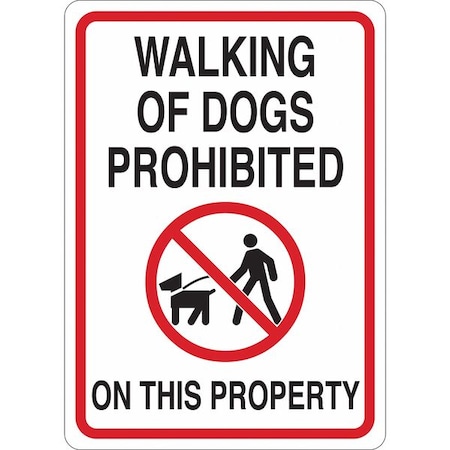 Condor No Header, Walking Of Dogs Prohibited On This Property, 10" W x 14" H, Aluminum 34GH05