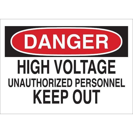 Zoro Select Danger Sign, Vinyl, Elctrical Hazard, 14inW 35GD61