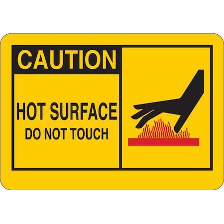 Zoro Select Caution Sign, 10 in H, 14 in W, Vinyl, English, 35GD40 35GD40
