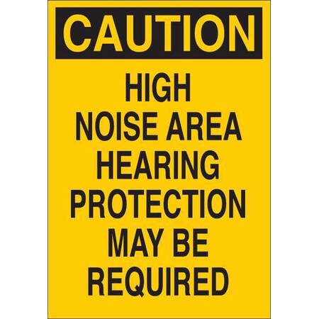 Zoro Select Caution Sign, 14 in Height, 10 in Width, Vinyl, English 34GK69