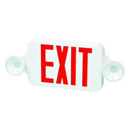 Fulham Exit Sign with Emergency Lights, 1 or 2 Faces, LED Lights, Plastic Housing, Ni Cad Backup Battery FHEC30WR