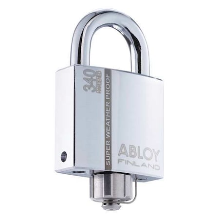 Abloy Padlock, Keyed Different, Long Shackle, Rectangular Brass Body, Hardened Steel Shackle, 1 3/32 in W PLM340/50B-KD