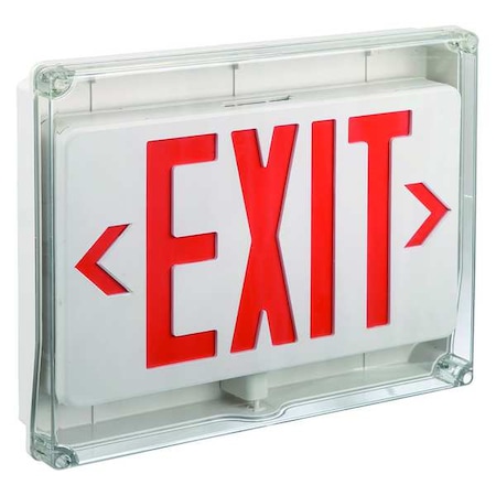 Zoro Select Exit Sign, White, 1 Face(s), LED, Universal Mount, Nickel Cadmium (Formerly LumaPro) 35GW98