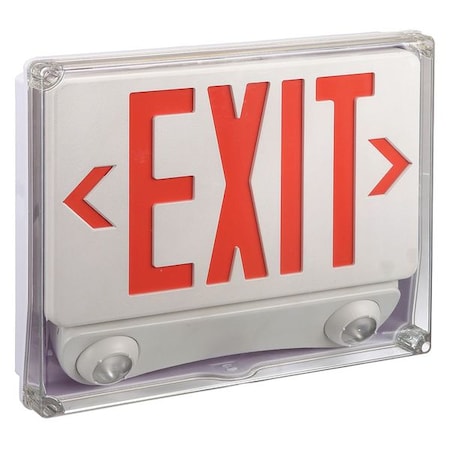 Zoro Select Exit Sign w/ Emergency Lights, 1 Face(s), LED, Universal Mount, Nickel Cadmium (Formerly LumaPro) 35GW99