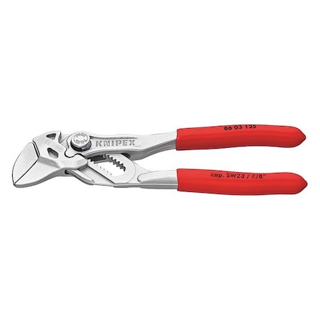 KNIPEX 5 in Knipex Cobra Straight Jaw Plier Wrench Smooth, Plastic Grip 86 03 125