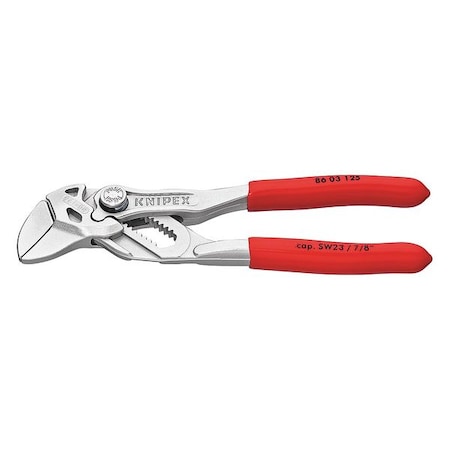 Knipex 5 in Knipex Cobra Straight Jaw Plier Wrench Smooth, Plastic Grip 86 03 125