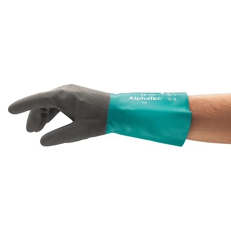 Ansell AlphaTec(R) 58-430 Chemical Resistant Gloves, Nitrile, 12 in L, 12 mil, Gray, 11, 1 PR 58-430