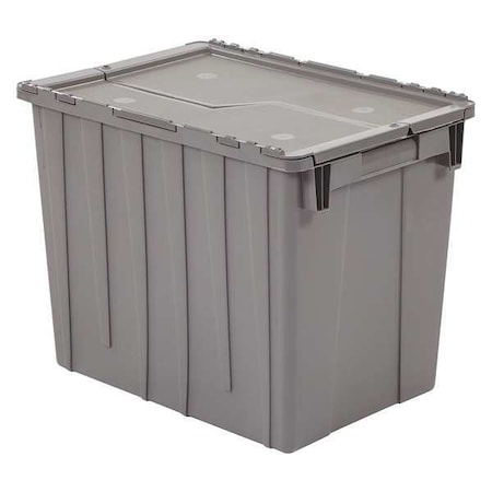 Orbis Attached Lid Container, 16.45 gal Volume Cap., 21 3/4 in L, 15 1/4 in W, 17 1/8 in H, Gray FP22 GRAY