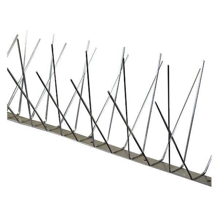 Bird Barrier Bird Repellent Spikes, Dura-Spike, 102 ft., Color: Silver BP-S4100