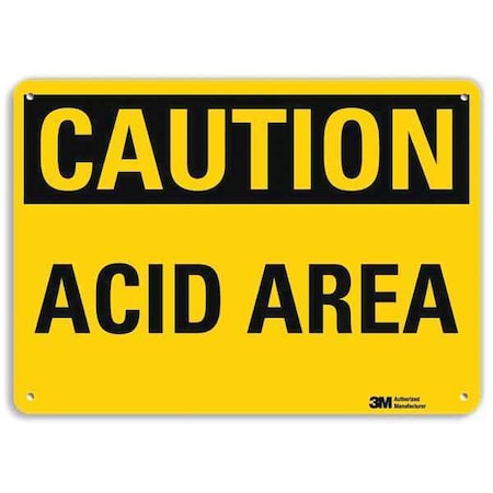 Lyle Caution Sign, 10 in H, 14 in W, Plastic, Horizontal Rectangle, English, U4-1042-NP_14X10 U4-1042-NP_14X10