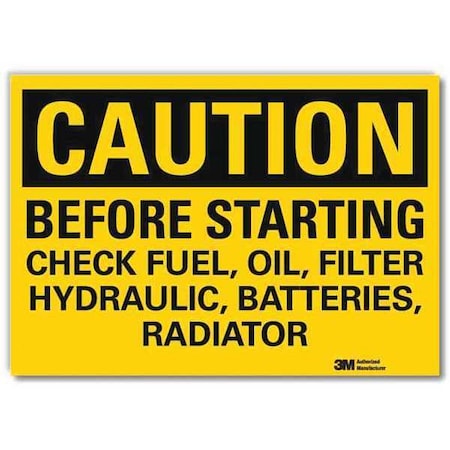 Lyle Reflective  Maintenance Label, 10 in Height, 14 in Width, Plastic, Horizontal Rectangle, English U4-1082-RD_14X10