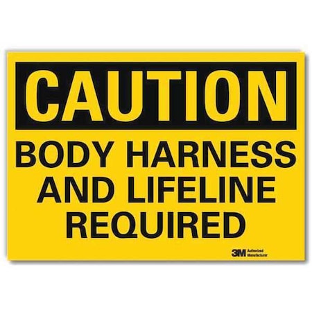 Lyle Safety Sign, Body Harness Required, 5in.H U4-1092-RD_7X5