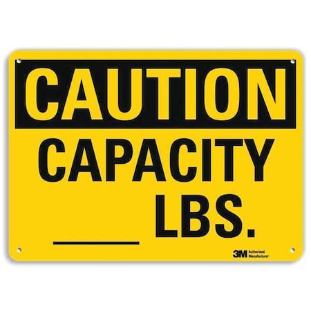 Lyle Caution, Capacity _ Lbs., 7 in x 10 in, Vertical Rectangle, Aluminum, U4-1104-RA_10X7 U4-1104-RA_10X7
