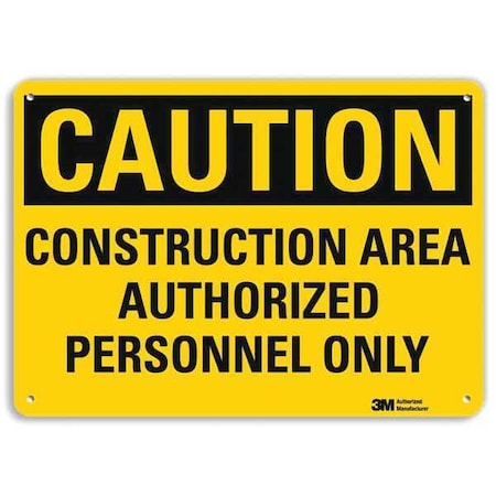 Lyle Caution Sign, 10 in Height, 14 in Width, Aluminum, Horizontal Rectangle, English U4-1148-NA_14x10