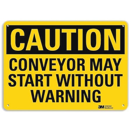 Lyle Caution Sign, 10 in Height, 14 in Width, Plastic, Horizontal Rectangle, English U4-1156-NP_14X10