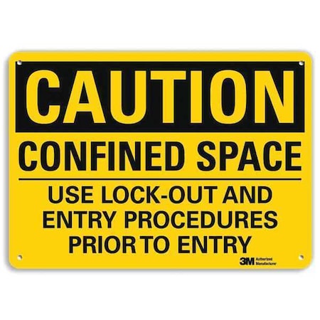 Lyle Plastic Caution Sign, 4 Holes, 14"x10", U4-1145-NP_14X10 U4-1145-NP_14X10