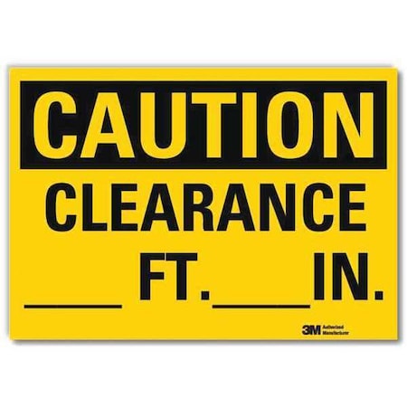 Lyle Caution, Clearance _ft_in, 5 in x 7 in, Reflective Sheeting, U4-1130-RD_7X5 U4-1130-RD_7X5