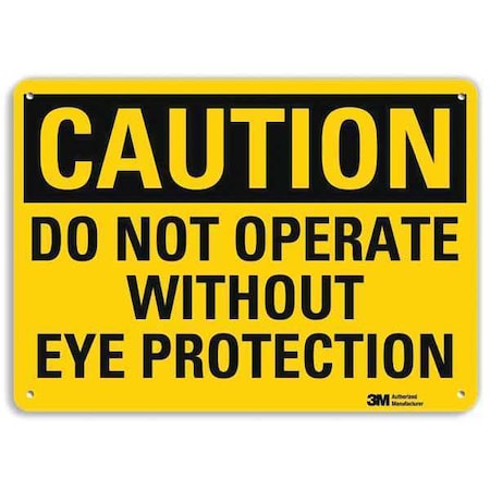 Lyle Caution Sign, 10 in Height, 14 in Width, Aluminum, Horizontal Rectangle, English U4-1194-RA_14X10
