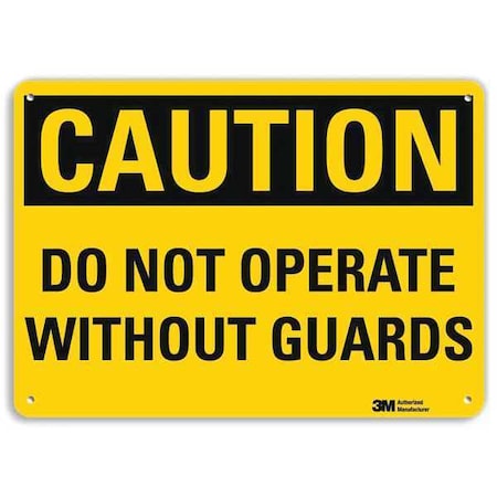 Lyle Caution Sign, 10 in Height, 14 in Width, Plastic, Horizontal Rectangle, English U4-1196-NP_14X10