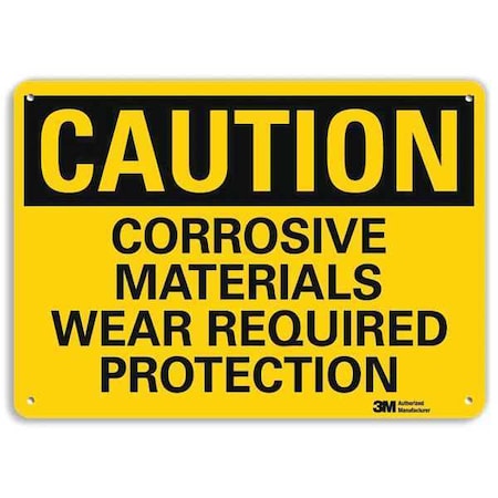 Lyle Safety Sign, Corrosive Materials, 7in.H U4-1160-RA_10X7