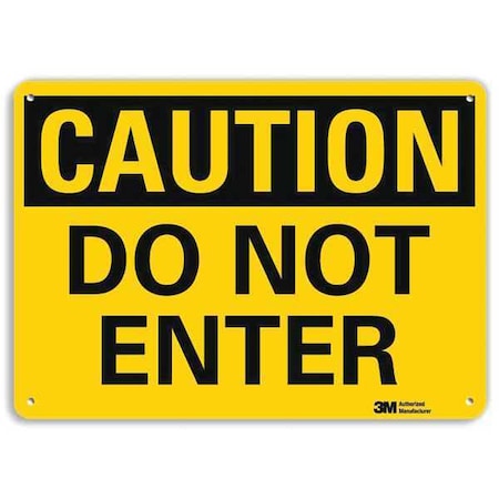 Lyle Caution Sign, 10 in H, 14 in W, Plastic, Horizontal Rectangle, English, U4-1172-NP_14X10 U4-1172-NP_14X10