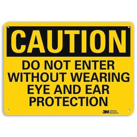 Lyle Safety Sign, Black/Yellow, 10in.H, U4-1180-RA_14X10 U4-1180-RA_14X10