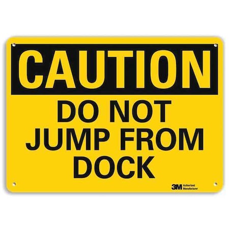 Lyle Caution Sign, 7 in H, 10 in W, Plastic, Vertical Rectangle, English, U4-1182-NP_10X7 U4-1182-NP_10X7