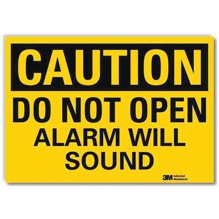 Lyle Caution, Do Not Open Alarm Will Sound, 7 in W x 5 in H, Horizontal Rectangle, Reflective Sheeting U4-1185-RD_7X5