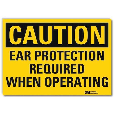 Lyle Safety Sign, Ear Protection, 14in.W U4-1249-RD_14X10