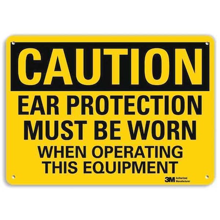 Lyle Caution Sign, 7 in Height, 10 in Width, Aluminum, Vertical Rectangle, English U4-1237-RA_10X7