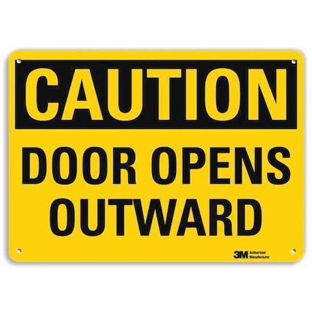 Caution Sign, 7 in H, 10 in W, Aluminum, Vertical Rectangle, English, U4-1215-NA_10x7