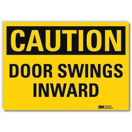 Lyle Safety Sign, Door Swings Inward, 14in.W U4-1216-RD_14X10